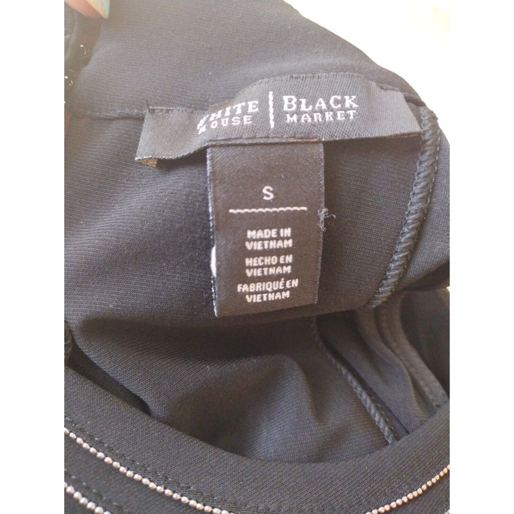 White‎ House Black Market Dress Women S Black Flapper Party Rhinenstone Neck - Picture 4 of 8